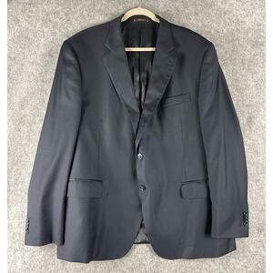 Peter Millar Pure Virgin Wool Blazer Sport Coat Jacket Mens 48R Blue 2 Button